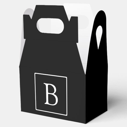 Ballotins Monogramme classique simple | Texte noir et blanc (Ouvert)