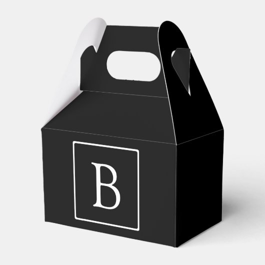 Ballotins Monogramme classique simple | Texte noir et blanc (Verso)