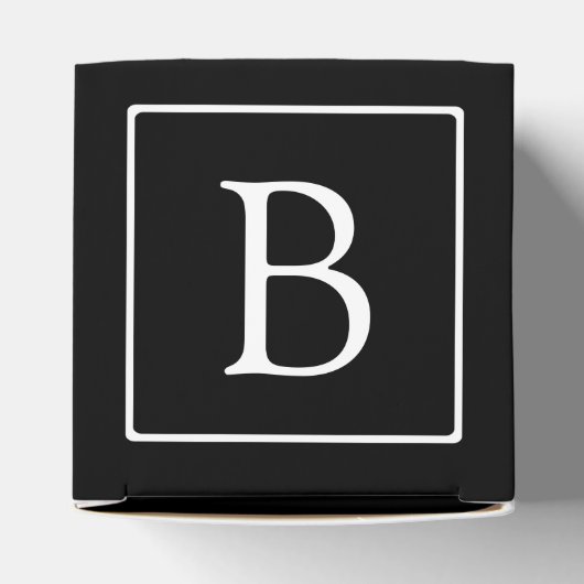 Ballotins Monogramme classique simple | Texte noir et blanc (Haut)