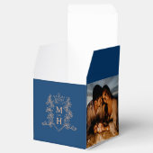 Ballotins Monogramme couronne bleu rose or photo mariage (Ouvert)