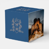 Ballotins Monogramme couronne bleu rose or photo mariage (Arrière)