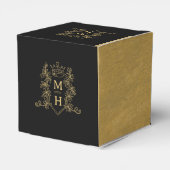Ballotins Monogramme couronne crest or noir mariage (Arrière)