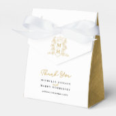 Ballotins Monogramme couronne d'or blanc merci mariage (Verso)