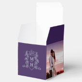 Ballotins Monogramme couronne violet argent gris mariage pho (Ouvert)