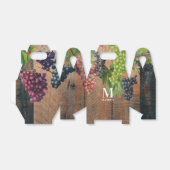 Ballotins Monogramme de bois et de raisins rustiques (Déplié)