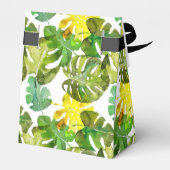 Ballotins Monogramme de mariage à feuilles tropicales aquare (Arrière)