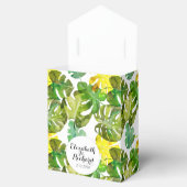 Ballotins Monogramme de mariage à feuilles tropicales aquare (Ouvert)