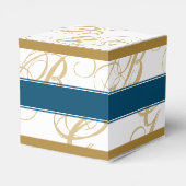 Ballotins Monogramme de mariage à l'écriture élégante bleu o (Arrière)