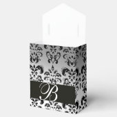 Ballotins MONOGRAMME DE MARIAGE DAMASSÉ BLANC NOIR Élégant (Ouvert)