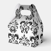 Ballotins MONOGRAMME DE MARIAGE DAMASSÉ BLANC NOIR Élégant (Arrière)