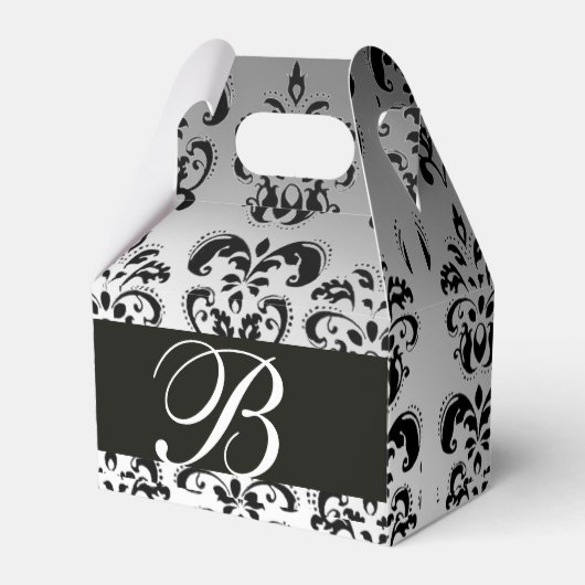 Ballotins MONOGRAMME DE MARIAGE DAMASSÉ BLANC NOIR Élégant (Verso)
