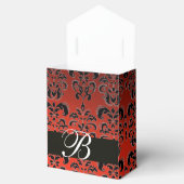 Ballotins MONOGRAMME DE MARIAGE DAMASSÉ NOIR ROUGE Élégant (Ouvert)