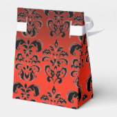 Ballotins MONOGRAMME DE MARIAGE DAMASSÉ NOIR ROUGE Élégant (Arrière)