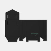 Ballotins Monogramme de nom d'affaires simple noir sarcelle (Déplié)