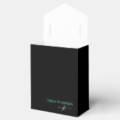 Ballotins Monogramme de nom d'affaires simple noir sarcelle (Ouvert)