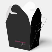 Ballotins Monogramme de nom de script simple rose chaud noir (Ouvert)