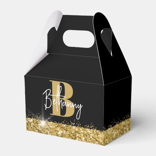 Ballotins Monogramme de nom initial en or noir Luxe (Verso)