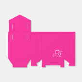 Ballotins Monogramme de script rose et blanc chaud (Déplié)