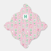 Ballotins Monogramme de tuiles de Mahjong Rose & Vert Palm B (Déplié)