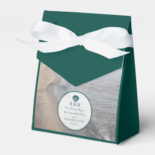 Ballotins Monogramme élégant et mariage Turquoise sur la pla (Verso)