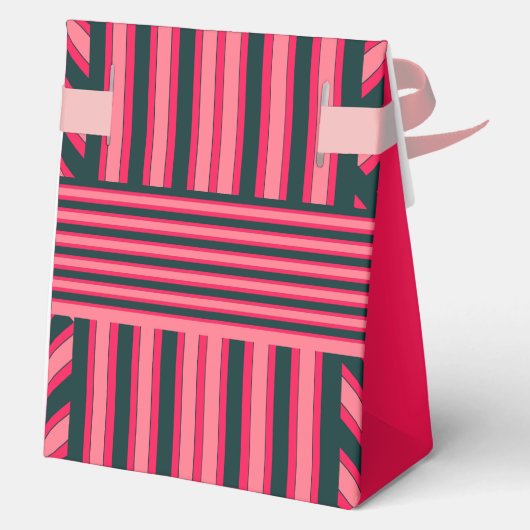 Ballotins Monogramme élégant et modifiable à rayures roses d (Verso)