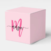 Ballotins Monogramme élégant rose chaud moderne (Verso)