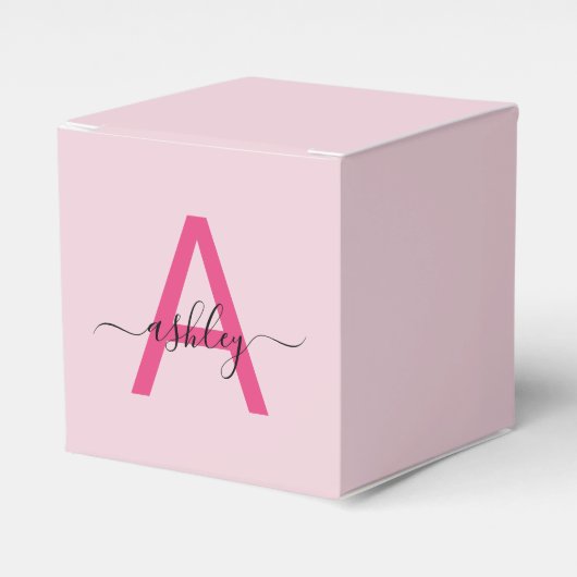 Ballotins Monogramme élégant rose chaud moderne (Verso)