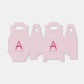 Ballotins Monogramme élégant rose chaud moderne (Déplié)