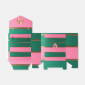 Ballotins Monogramme élégant rose et vert (Déplié)