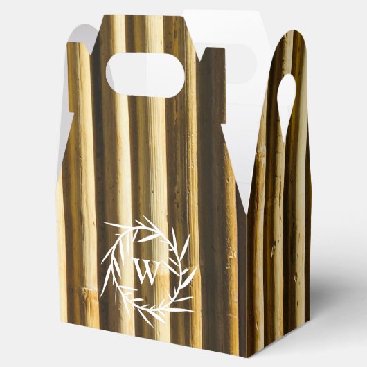 Ballotins Monogramme en bambou rustique Lignes verticales Mo (Ouvert)