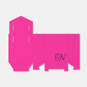 Ballotins Monogramme en écriture cursive rose chaud et noir (Déplié)