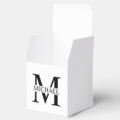Ballotins Monogramme et nom personnalisés blancs (Ouvert)