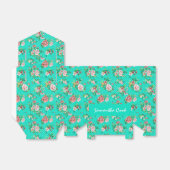 Ballotins Monogramme Fille rose blanc collage floral (Déplié)