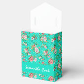 Ballotins Monogramme Fille rose blanc collage floral (Ouvert)