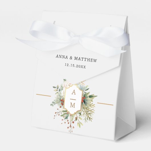 Ballotins Monogramme floral de Noël tout simplement élégant (Verso)