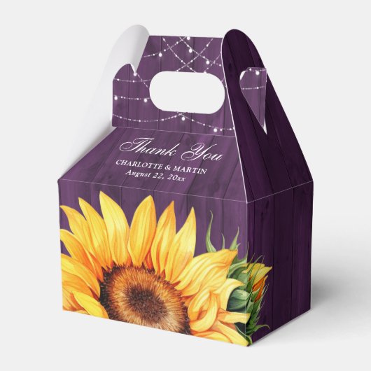 Ballotins Monogramme floral de tournesol violet rustique (Verso)