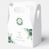 Ballotins Monogramme Floral de Verdure d'Eucalyptus Rustique (Ouvert)