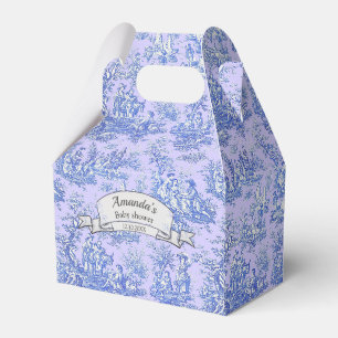 Ballotins Monogramme Floral Toile Bleu Violet Vintage