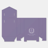 Ballotins Monogramme Floral Violet Mariage Crest Moderne (Déplié)