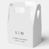 Ballotins Monogramme gris clair simple Mariage élégant (Ouvert)