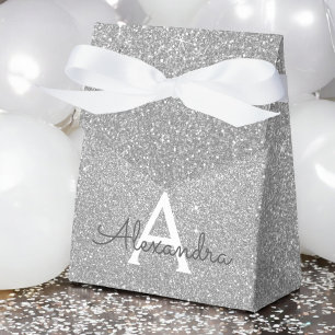 Ballotins Monogramme Luxueux Paillettes et Brillants Argenté