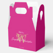 Ballotins Monogramme magenta moderne + Nom Script Élégant Ch (Ouvert)