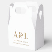 Ballotins Monogramme mariage minimaliste or blanc (Ouvert)