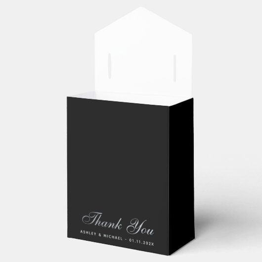 Ballotins Monogramme mariage noir élégant en Crest Monochrom (Ouvert)