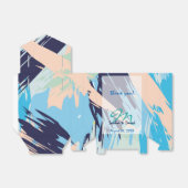 Ballotins Monogramme maritime bleu moderne Faveur mariage (Déplié)