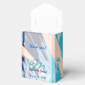 Ballotins Monogramme maritime bleu moderne Faveur mariage (Ouvert)