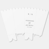 Ballotins Monogramme minimaliste moderne Mariage noir et bla (Déplié)