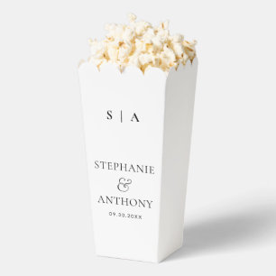 Ballotins Monogramme minimaliste moderne Mariage noir et bla