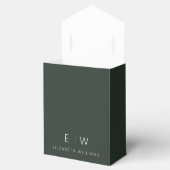 Ballotins Monogramme moderne minimaliste foncé vert (Ouvert)