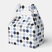 Ballotins monogramme motif pois bleu moderne (Arrière)